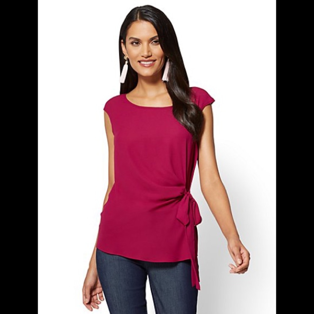NY&C - Tie-front Top - Wild Berries - NWT - L